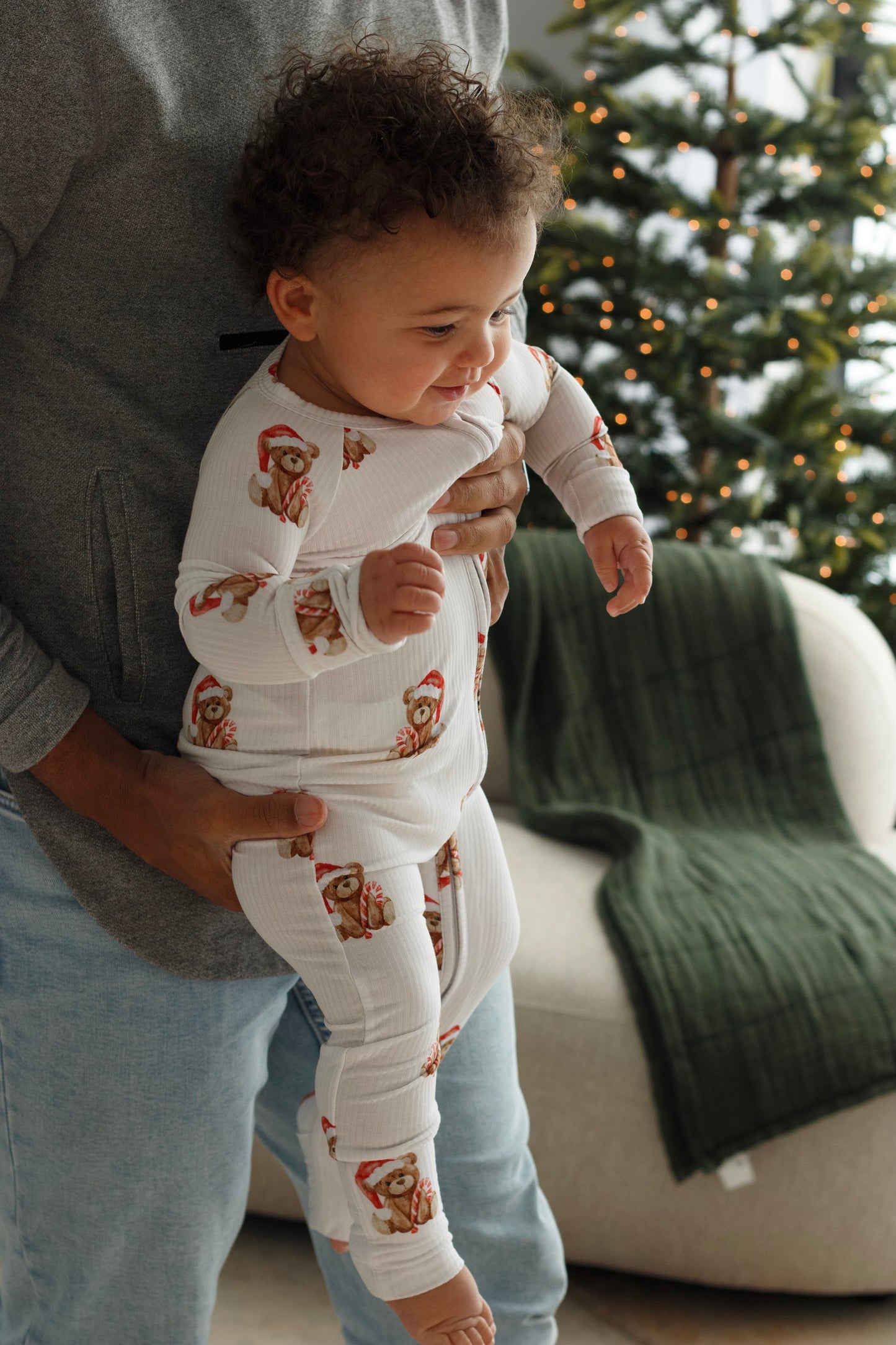 Christmas Teddy Zip Romper