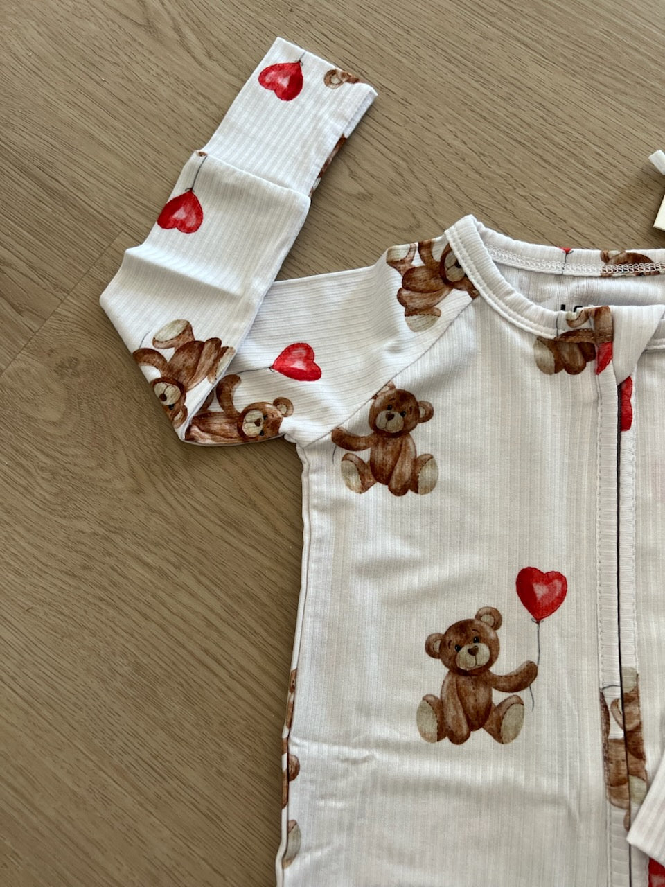 PRE ORDER: Valentines TeddyZip Romper