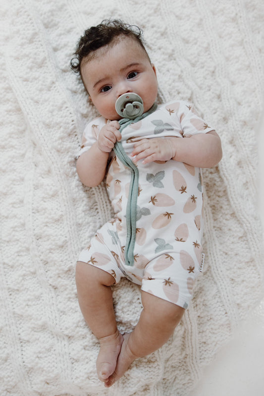 Muted Strawberry Zip Romper