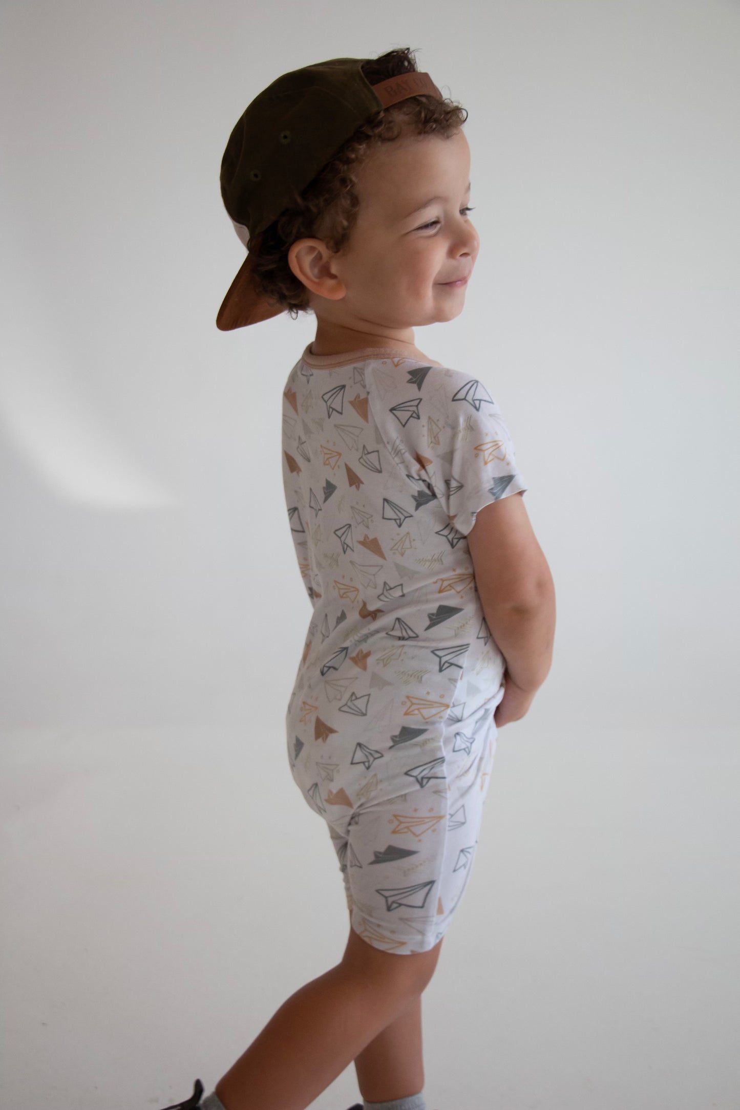 Paper Airplane Shortie Zip Romper